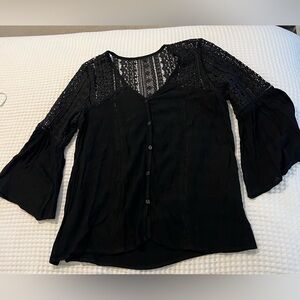 Elegant Black Lace Women's Top